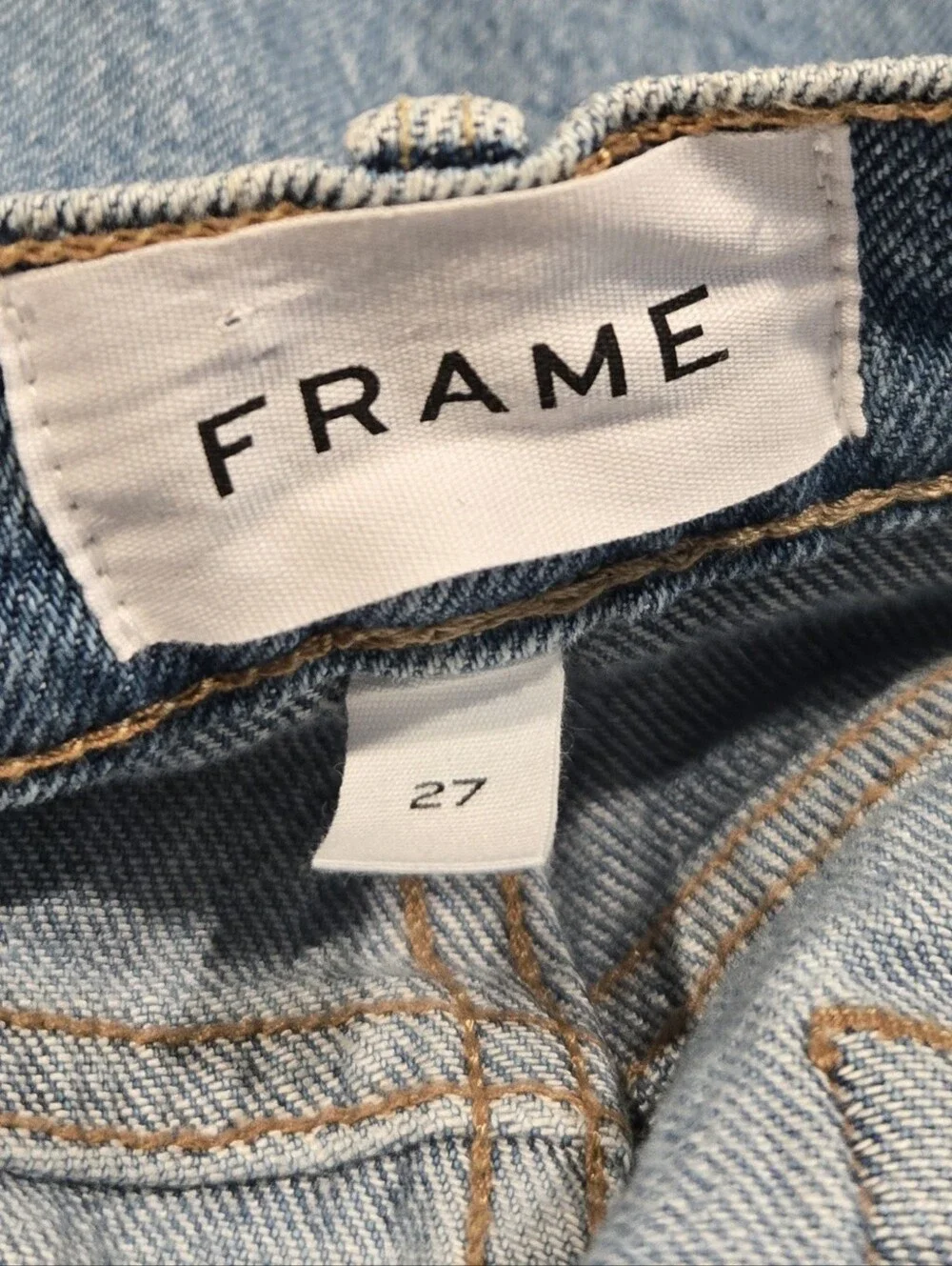 Frame Le High Straight Leg Jeans Demarco Rips Distressed Cropped Denim Size 27 - Picture 4 of 11